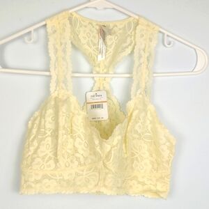 Free People Galloon lemon water ice Lace Racerback
